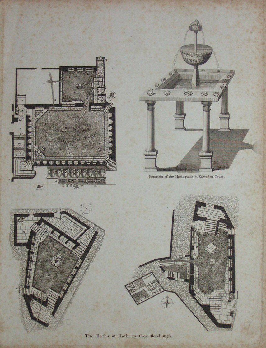 Print - The Baths at Bath as they stood 1676.